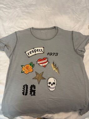 Gray Graphic Patch Tee - Respect 1973